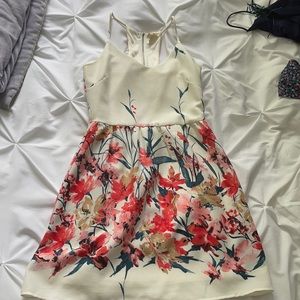 White dress with floral print
